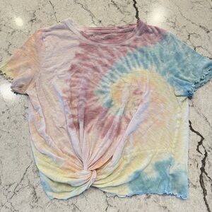 American Eagle Tie-Dye Women's crop twist front short sleeve t shirt  M